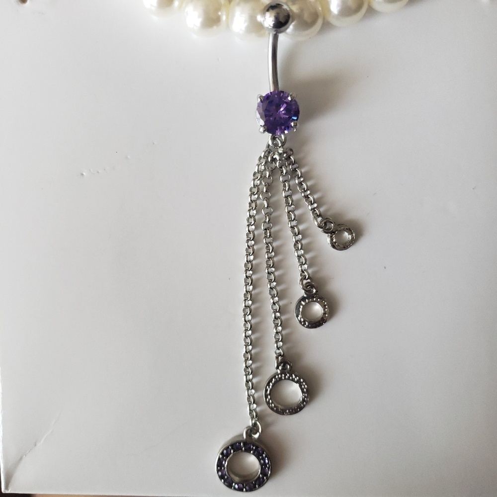 🆕️ Dangling Purple Circles Belly Ring